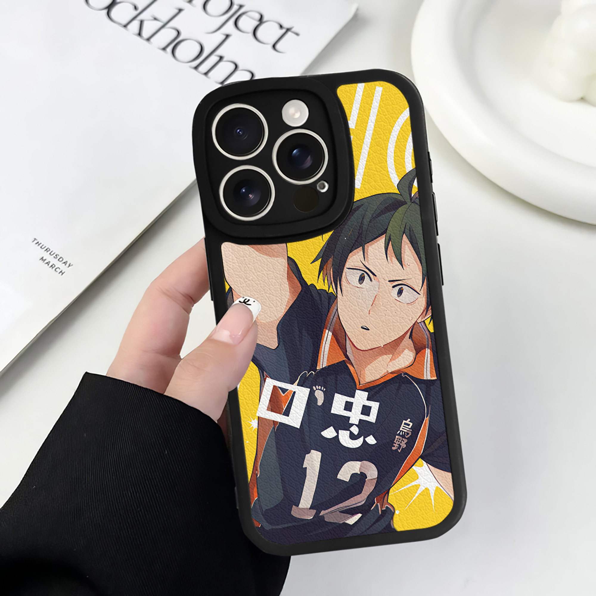 （画像用） ハイキュー!! Haikyu!! 【iPhone 16シリーズ対応】シリコンスマホケース（レザー調） 材質：シリコン